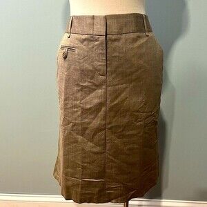 BCBGMaxazria Wool Blend Olive-Brown Pencil Skirt Size 4